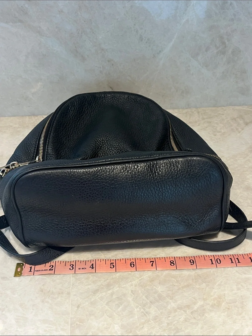 Michael Kors Black Pebbled Leather Backpack with Gold Hardware